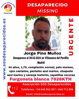 Buscan a hombre de 44 años desaparecido el martes en Villanueva del Pardillo