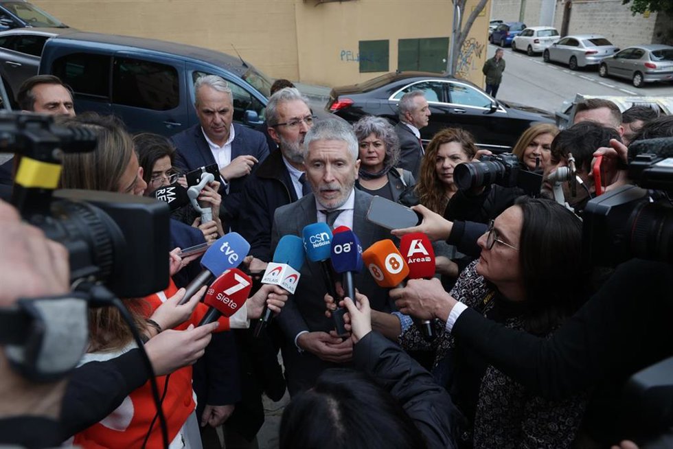 El ministro del Interior, Fernando Grande-Marlaska, a 8 de febrero de 2024, en Algeciras, Cádiz (Andalucía, España). 