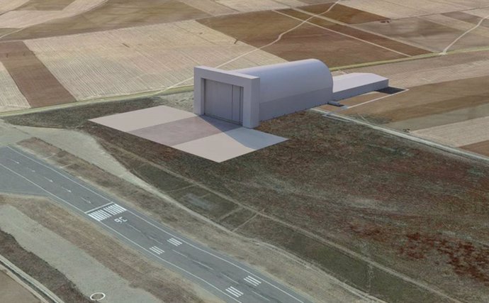 Imagen recreada del futuro hangar para dirigibles estratosféricos.