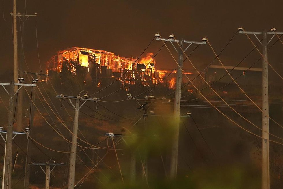 03 DE FEBRERO DE 2024/VIÑA DEL MAR Cientos de personas evacuaron a adultos mayores, sus animales y pertenecias, luego de que el fuego amenazara el sector de Miraflores Bajo FOTO: MANUEL LEMA OLGUIN/AGENCIAUNO Licencia editorial válida solo para España y