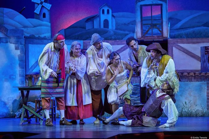 Imagen de escena de 'Las aventuras del Quijote', de la compañía La Bicicleta, en el teatro Sanpol de Madrid