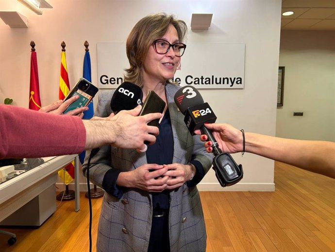 La consellera de Acción Exterior y Unión Europea de la Generalitat, Meritxell Serret, en declaraciones en Madrid.
