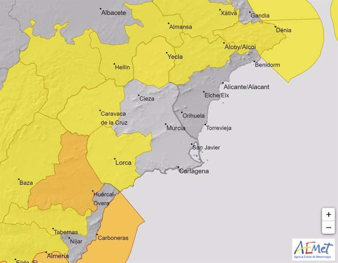 Mapa de alertas meteorológicas