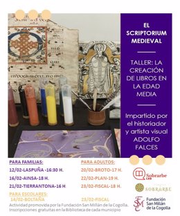 La Comarca de Sobrarbe ofrece varios talleres durante el mes de febrero sobre la creación de libros en la Edad Media.