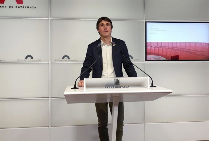 El diputat de Junts al Parlament Salvador Vergés en una roda de premsa