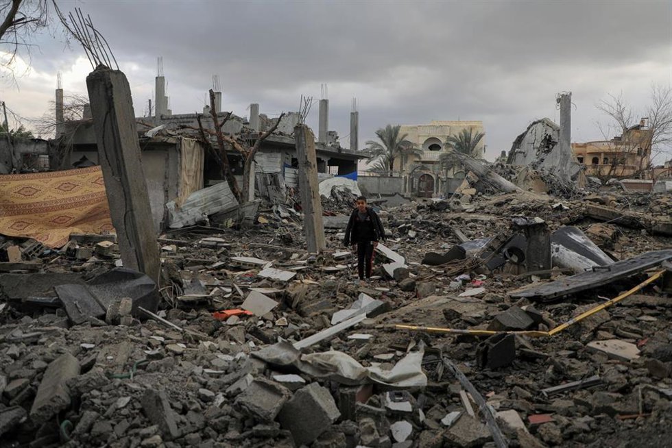 Imagen de archivo de bombardeos israelíes en Gaza 
