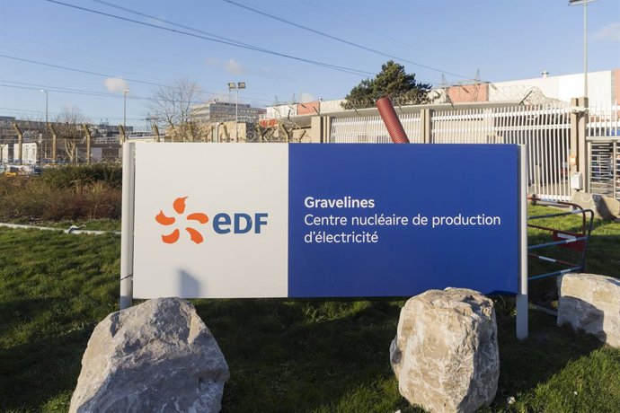 January 15, 2024, Paris, France, France: Gravelines, France January 15, 2024 - French Economy Minister visits Gravelines nuclear power plant in northern France - A welcome sign indicates the entrance to the nuclear power plant...ECONOMIE, CENTRALE NUCLE