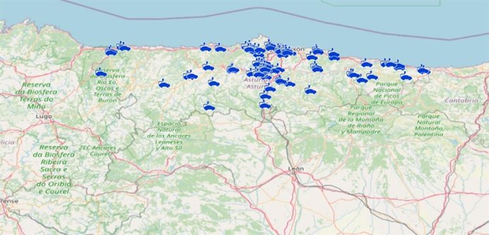 Puntos de recarga eléctrica en Asturias