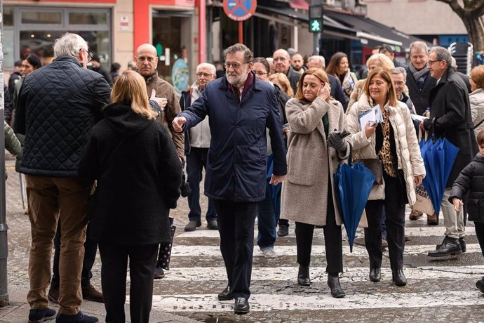 El expresidente del Gobierno Mariano Rajoy, en su visita a Ourense