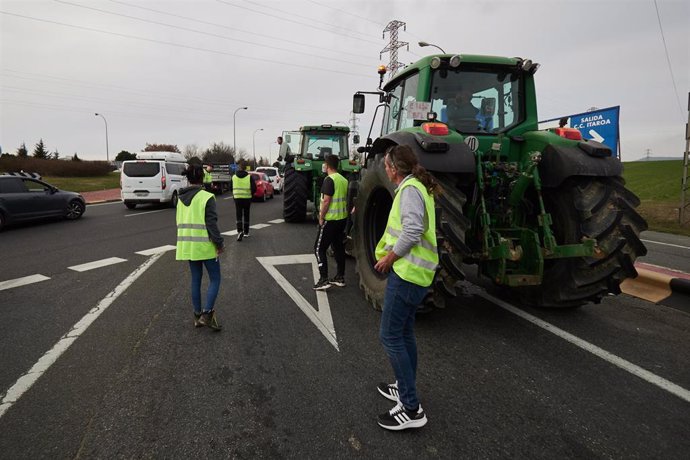 Imagen de archivo de la movilización de tractores en Navarra