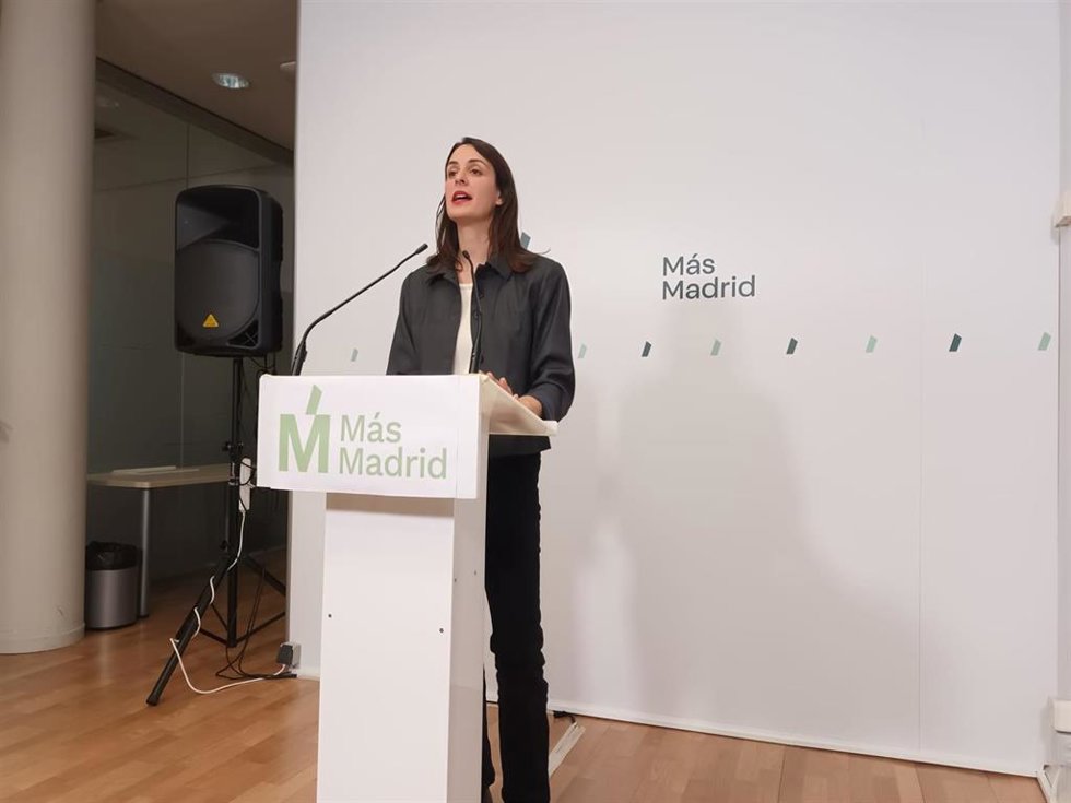 La portavoz de Más Madrid en el Ayuntamiento, Rita Maestre, en rueda de prensa
