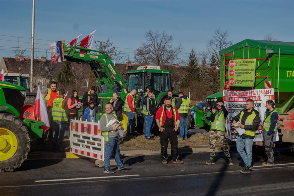 Imagen de archivo de las protestas de agricultores en Polonia. 