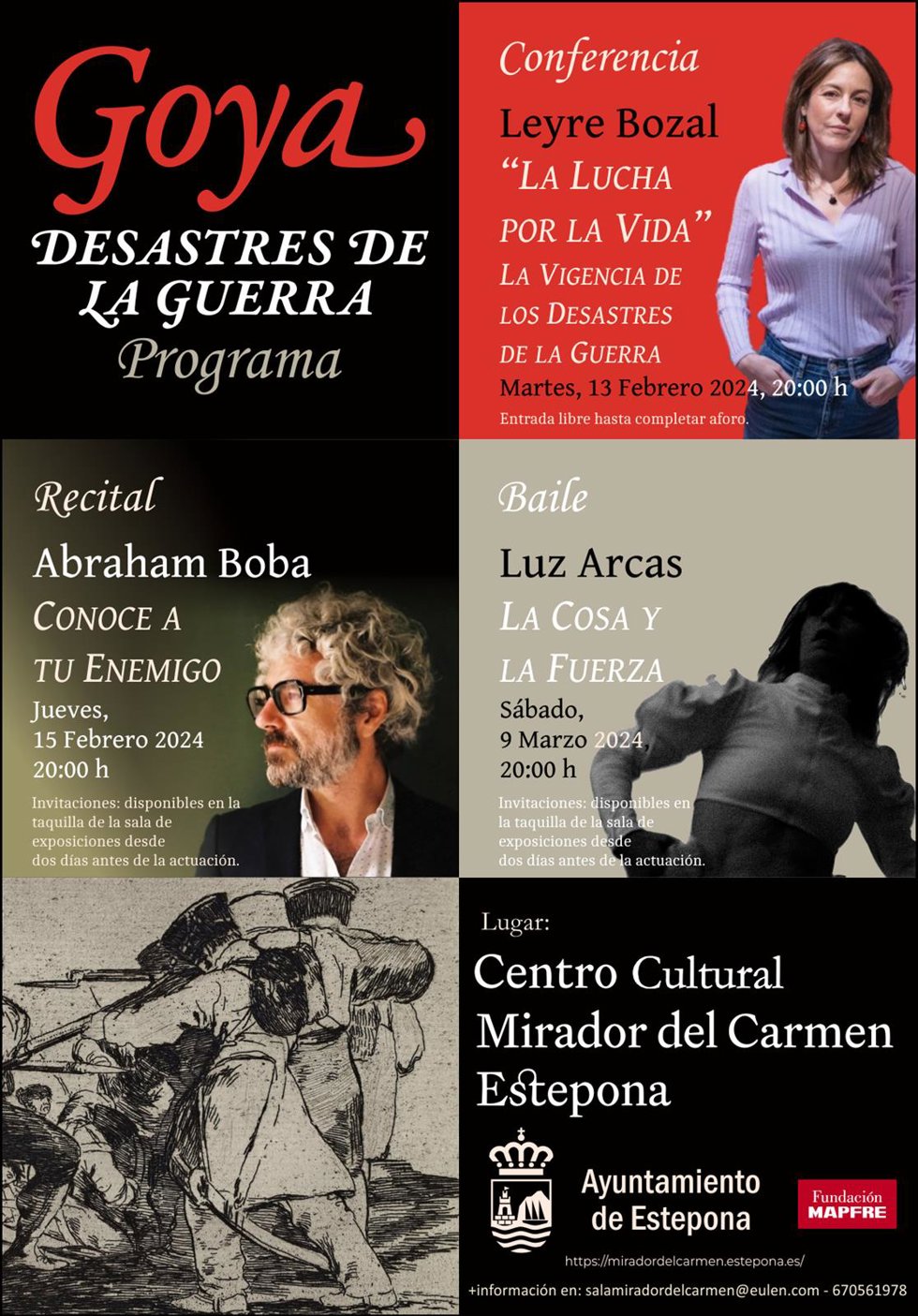 Cartel del programa de encuentros culturales.