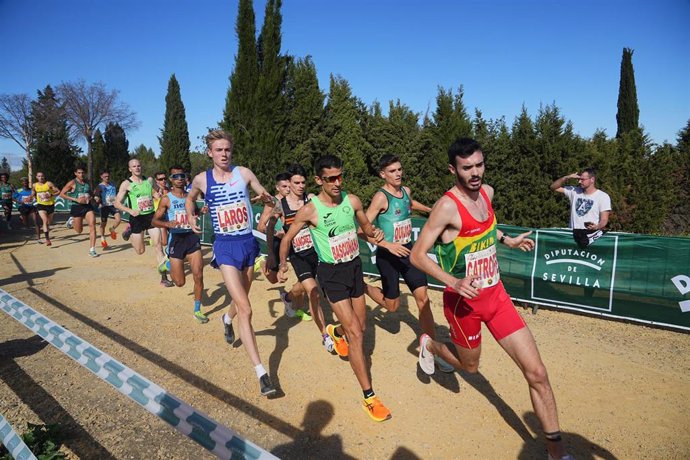 Archivo - Distintos corredores durante las carreras del XLI Cross Internacional de Itálica. A 12 de noviembre de 2023, en Ítalica, Santiponce, Sevilla (Andalucía, España).