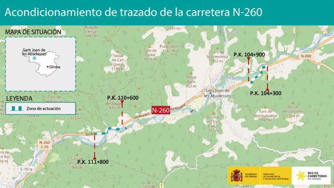 El proyecto de acondicionamiento de trazado de la carretera N-260