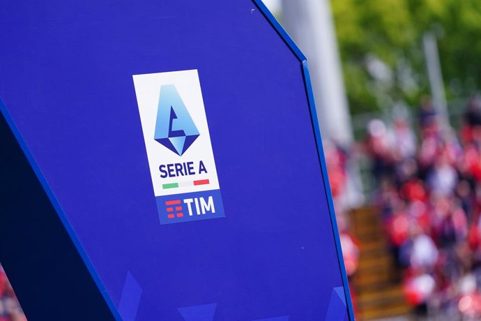 Archivo - Serie A TIM logo during the Italian championship Serie A football match between AC Monza and ACF Fiorentina on April 23, 2023 at U-Power Stadium in Monza, Italy - Photo Morgese-Rossini / DPPI