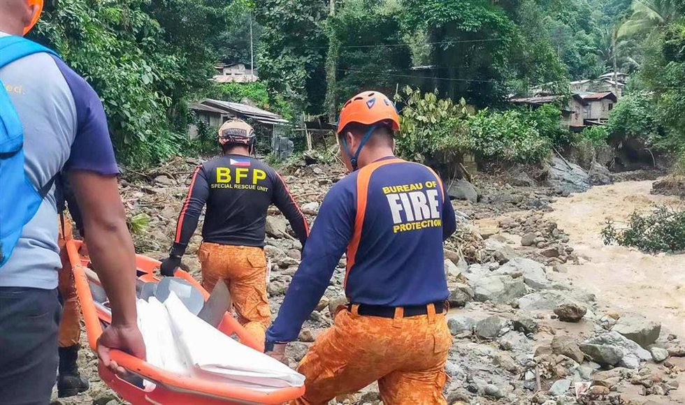 Deslave en Dávao de Oro, en Mindanao, Filipinas