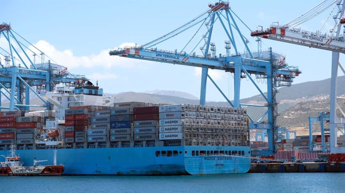 Archivo - TANGIER, July 10, 2019  Photo taken on July 8, 2019 shows a part of a terminal of Tanger Med port in Tangier, Morocco. Tanger Med port in northern Morocco is expected to be the largest container port in the Mediterranean, project officer Hassan 