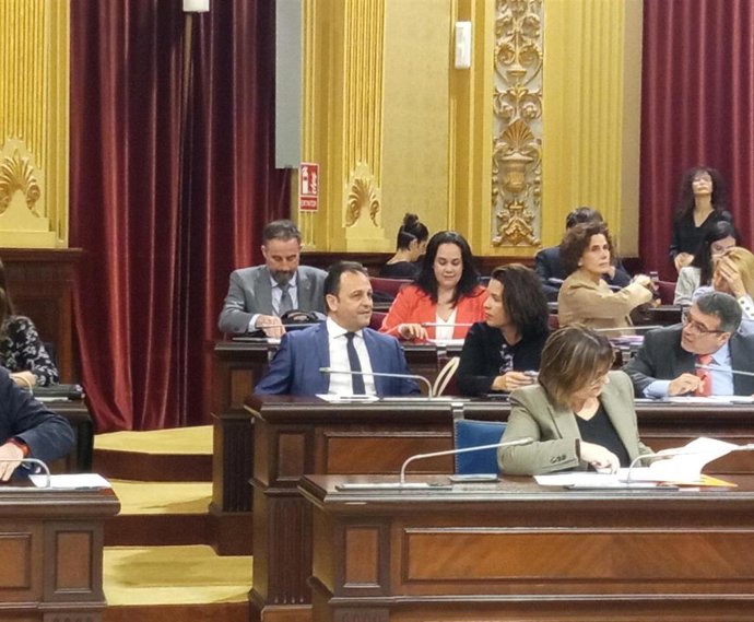 El diputado Llorenç Córdoba, junto a los diputados del PP.