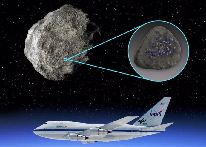 Los datos recabados por el observatorio aerotransportado SOFIA revelan moléculas de agua en la superficie de asteroides