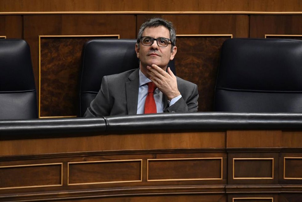 El ministro de la Presidencia, Justicia y Relaciones con las Cortes, Félix Bolaños, en una sesión plenaria