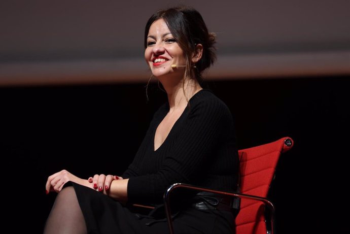 La ministra de Juventud e Infancia, Sira Rego, durante la presentación de 'Una nana para Palestina' de Marwán, en el Museo Nacional Centro de Arte Reina Sofía, a 6 de febrero de 2024, en Madrid (España). El Comité nacional español de la Agencia de Nacio