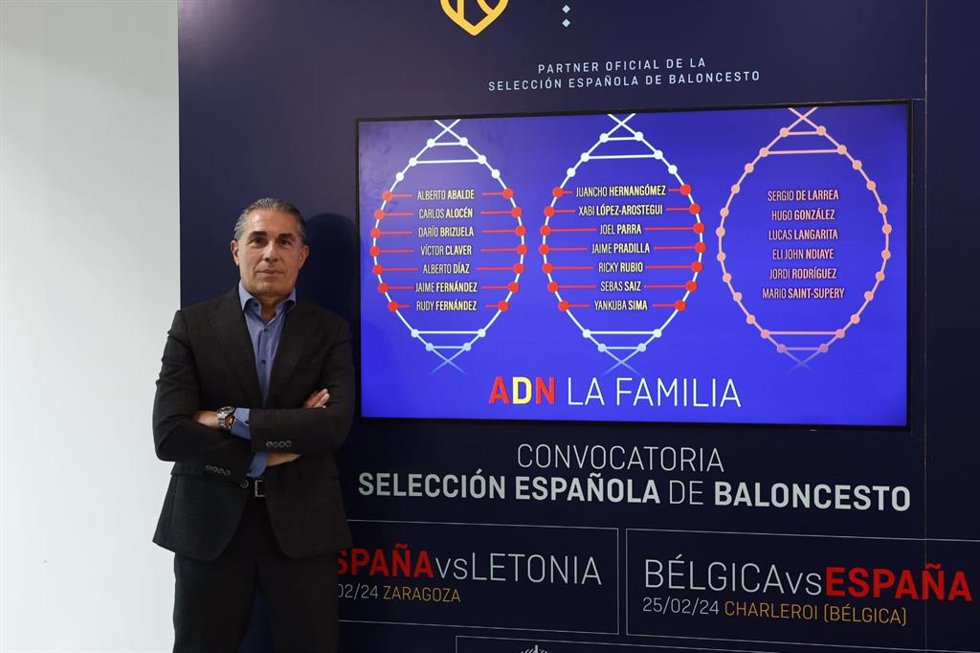 El seleccionador Sergio Scariolo tras dar la lista de convocados para el inicio de la fase de clasificación para el Eurobasket 2025