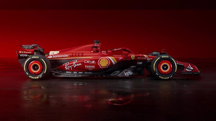 El nuevo SF-24 de Ferrari para el Mundial de F1 de 2024.