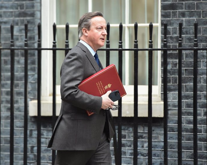 February 6, 2024, London, England, United Kingdom: UK Foreign Secretary DAVID CAMERON arrives at Downing Street for a Cabinet Meeting.