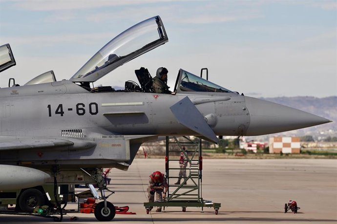 Detalle de la primera activación del 'Eagle Eye' de 2024 en la Base Aérea de Málaga, a 13 de febrero de 2024 en Málaga (Andalucía, España).