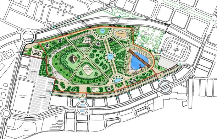 Proyecto del gran parque público del Plan Parcial Rambla de Cartagena que ocupará unos 330 mil metros cuadrados