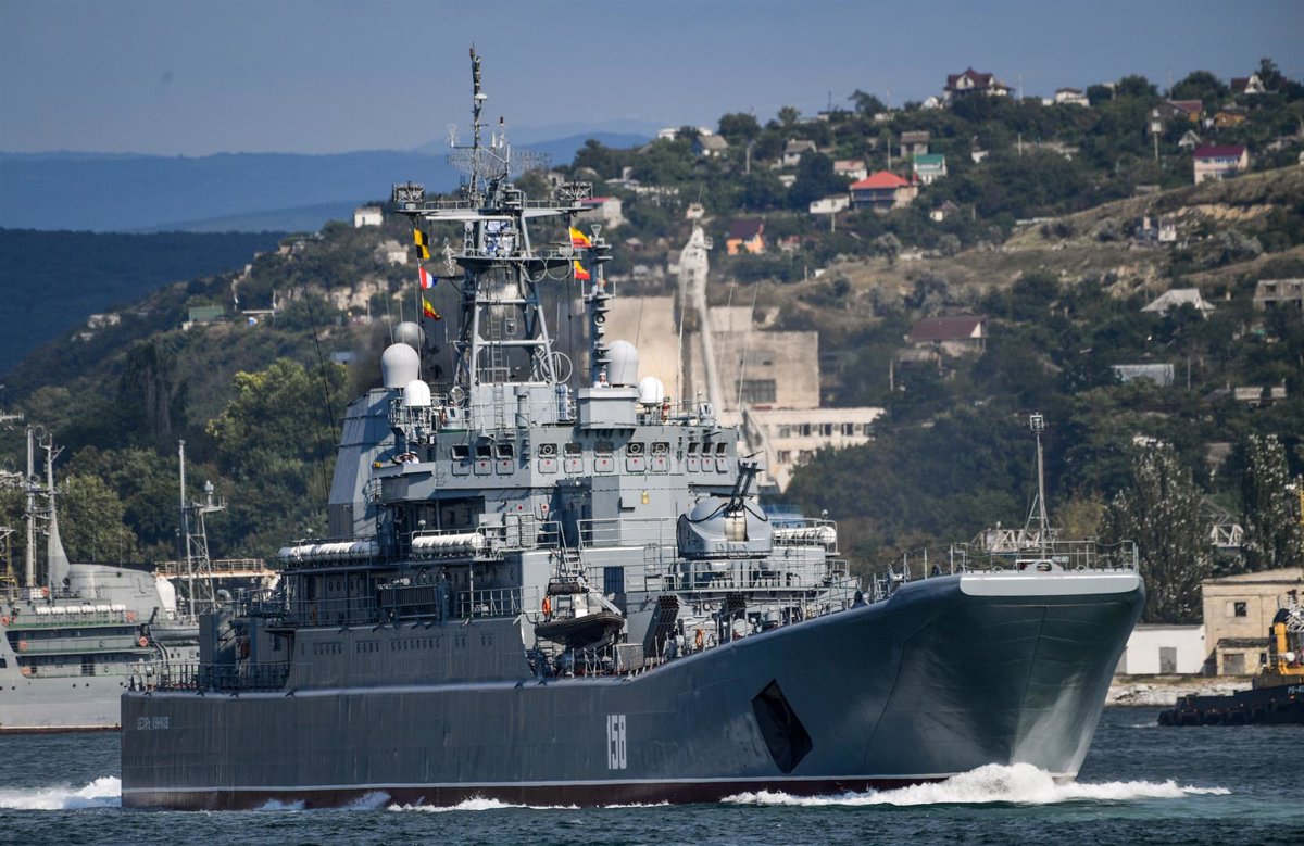 Ukraine Allegedly Sinks Russian Landing Ship Using Unmanned Boat Attack in Crimea