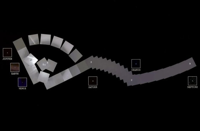 Imagen de los planetas del Sistema Solar tomada por Voyager 1
