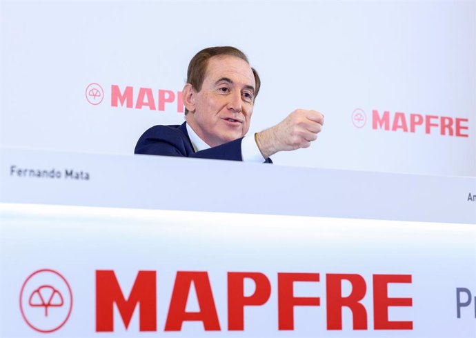 El presidente de Mapfre, Antonio Huertas, durante la presentación de resultados de Mapfre, en su sede de Madrid, a 14 de febrero de 2024, en Madrid (España). 