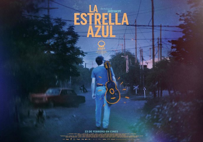 Cartel de la película del cineasta aragonés Javier Macipe, "La estrella azul"