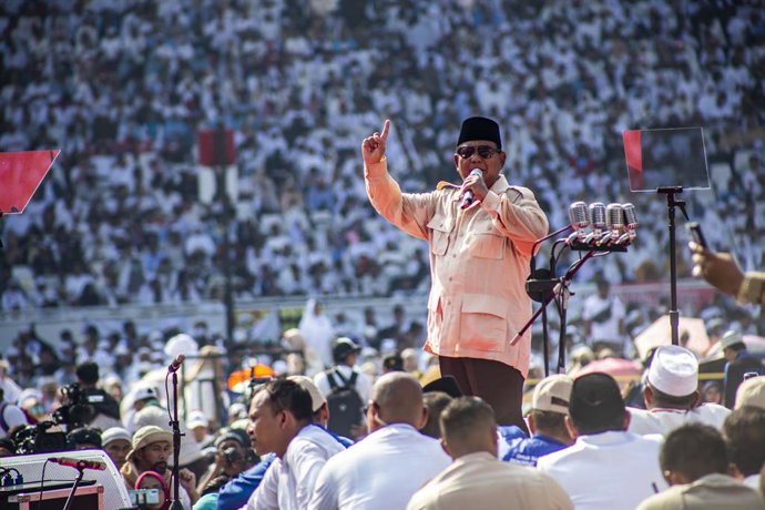 Archivo - El ministro de Defensa indonesio, Prabowo Subianto.
