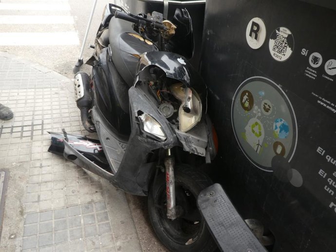 Moto implicada en el accidente.