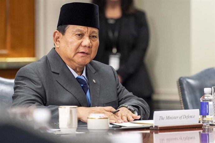 Archivo - El ministro de Defensa de Indonesia, Prabowo Subianto.