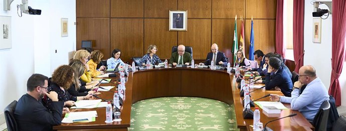 Imagen de este miércoles de la Junta de Portavoces del Parlamento de Andalucía.