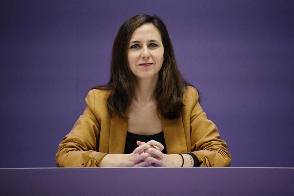 La secretaria general de Podemos, Ione Belarra, durante una reunión de Podemos con su Consejo Ciudadano Estatal, en la sede del partido, a 2 de febrero de 2024, en Madrid (España).