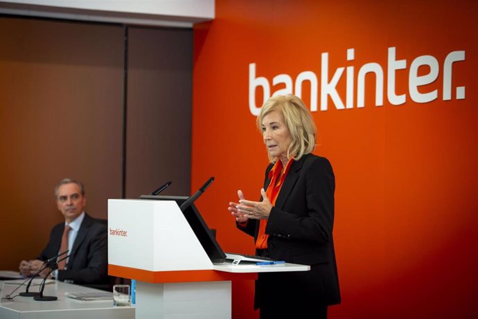 La consejera delegada de Bankinter, María Dolores Dancausa, ofrece una rueda de prensa de presentación de los resultados anuales de Bankinter en 2023, a 25 de enero de 2024, en Madrid (España). 