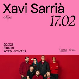 El Teatre Arniches de Alicante acogerá uno de los conciertos de despedida de Xavi Sarrià en el circuito Sonora