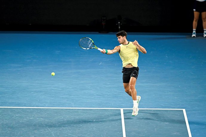Carlos Alcaraz during the Australian Open AO 2024 Grand Slam tennis tournament on January 24, 2024 at Melbourne Park in Melbourne, Australia. Photo Victor Joly / DPPI