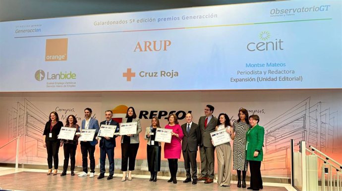 Acto de entrega de los V 'Premios Generacción' del Observatorio Generación & Talento, unos galardones creados para reconocer el impacto positivo de las buenas prácticas en la sensibilización y gestión de la diversidad generacional.