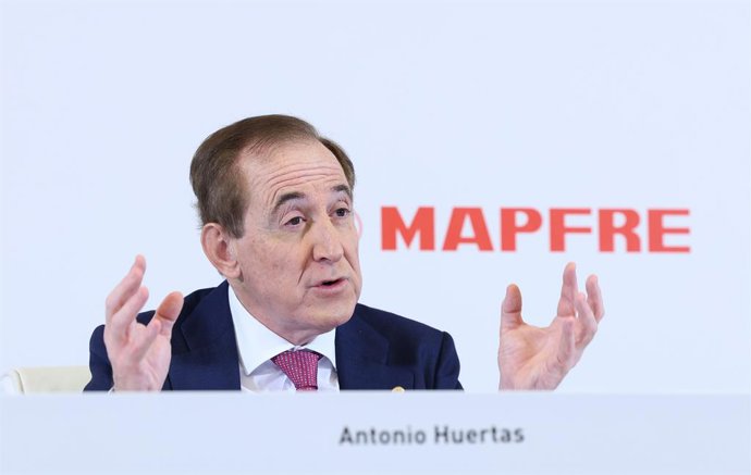 El presidente de Mapfre, Antonio Huertas, durante la presentación de resultados de Mapfre, en su sede de Madrid, a 14 de febrero de 2024, en Madrid (España).
