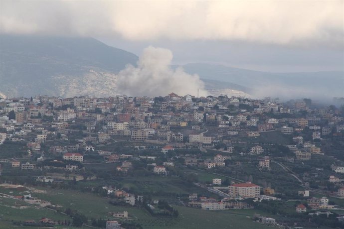 Un bombardeo israelí en Marun al Ras, en Líbano