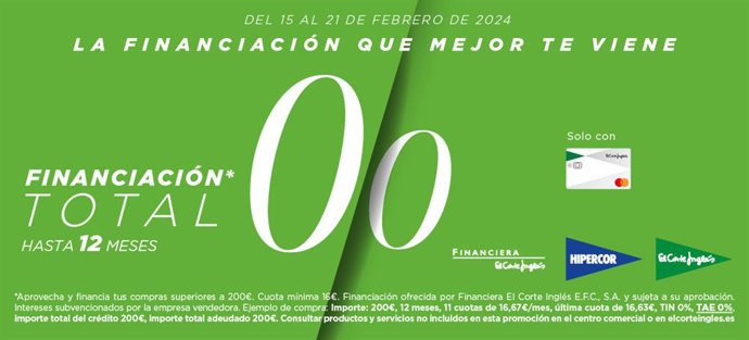 Campaña de El Corte Inglés 'Financiación Total 0,0'