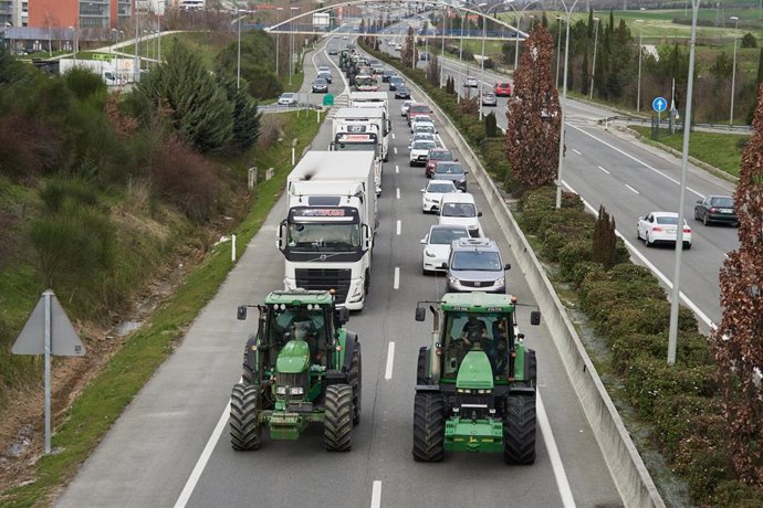 Foto de archivo de las movilizaciones de tractores durante la semana pasada.