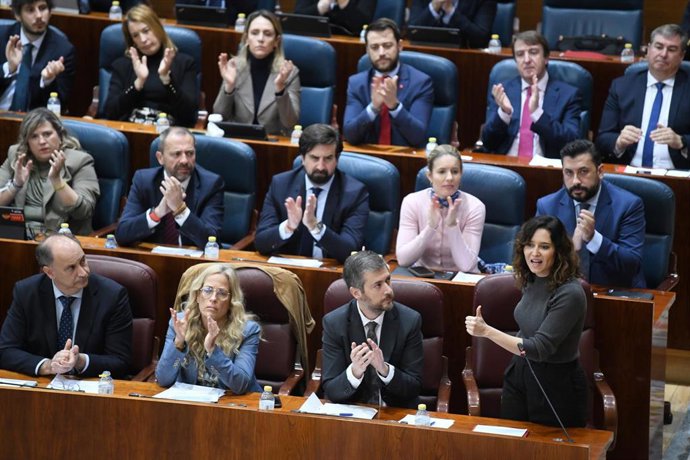 Isabel Díaz Ayuso, presidenta de la Comunidad de Madrid en el Pleno de la Asamblea