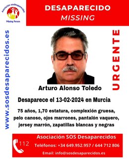 Alerta de hombre desaparecido en Murcia